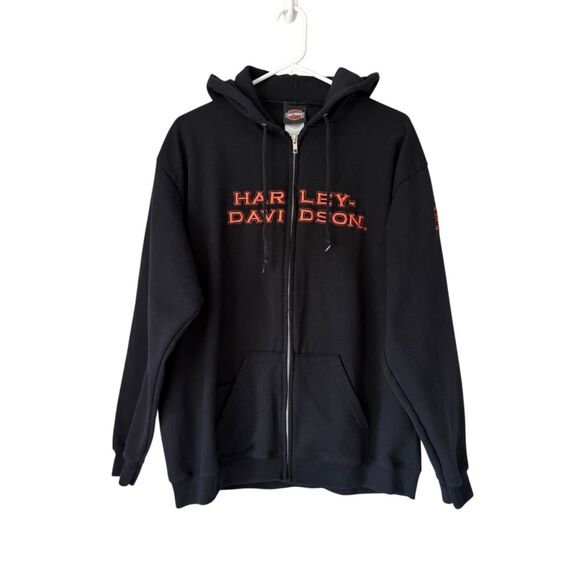 Harley Davidson Full Zip Hooded Jacket size XL Black St Paul MN Embroidery - Picture 1 of 11
